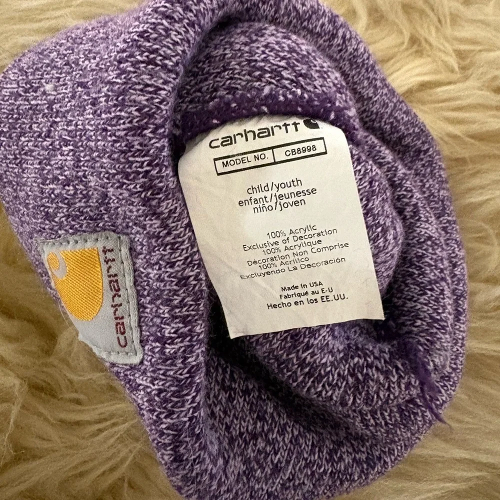 Carhartt Kids Heathered Purple Beanie